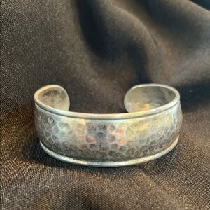 Hammered Silver Cuff Bracelet